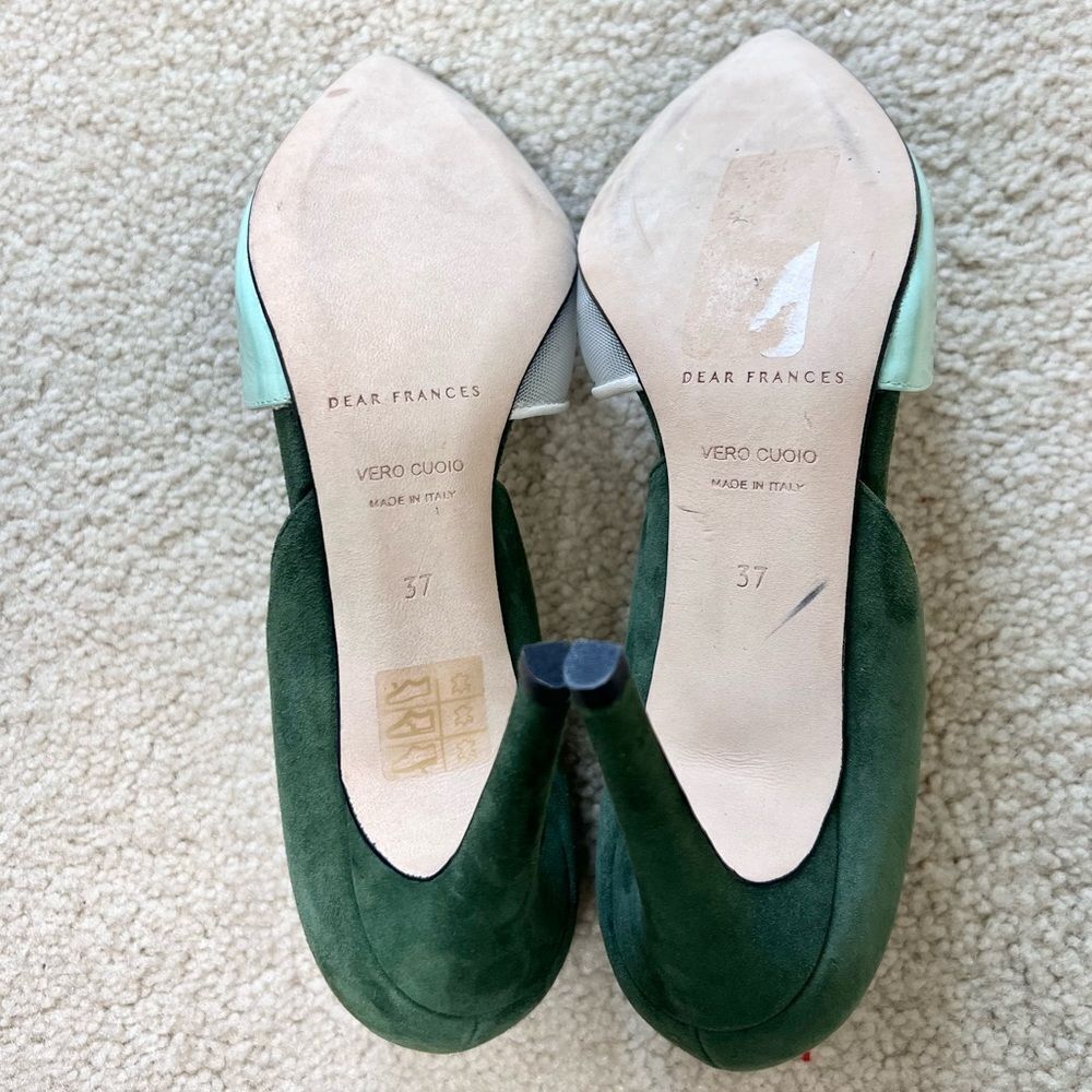 Dear Frances Green Color Block Pumps Size 37 - Picture 6 of 7